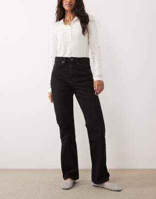 Mango - Matilda - Jeans in Schwarz mit geradem Bein