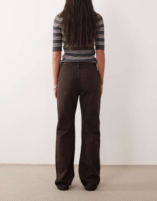 Mango - Matilda - Rechte jeans van 100% katoen in chocoladebruin, 2 van 5