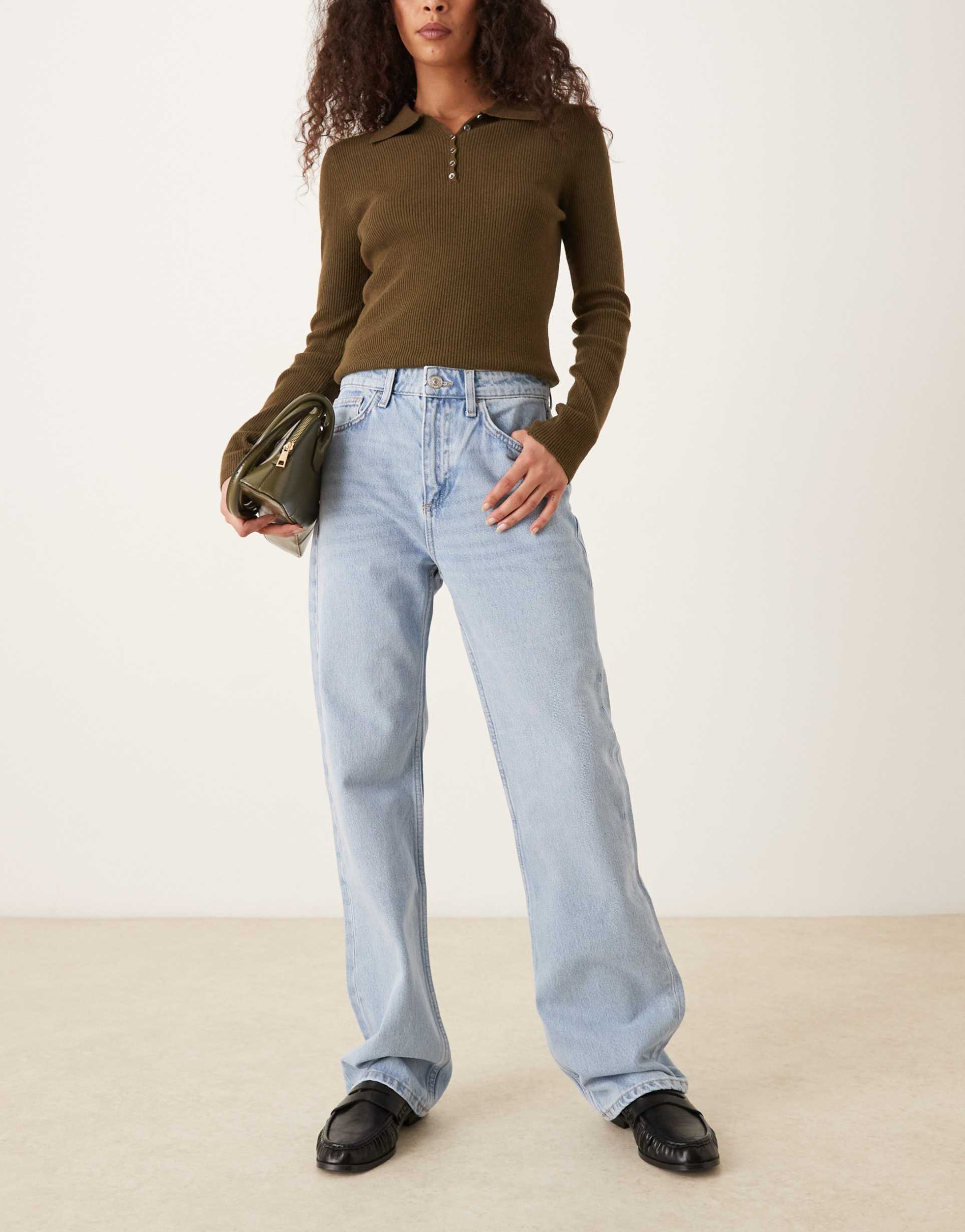 mango matilda straight leg jeans in bleach wash