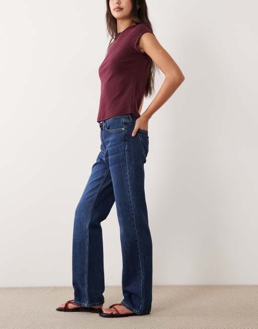 Mango Matilda straight leg jeans in dark blue , 3 of 5