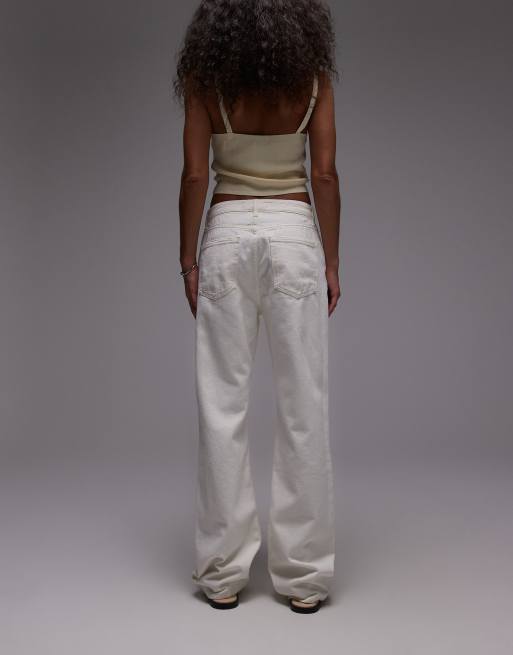 Mango Matilda straight leg jeans in off white