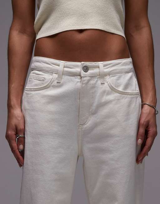 Mango Matilda straight leg jeans in off white