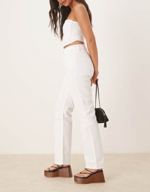 Mango Matilda straight leg jeans in white, 3 of 5