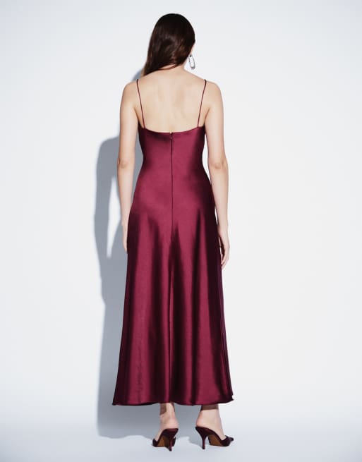 Mango Maxikleid mit Trägern in Beere, 4 von 4