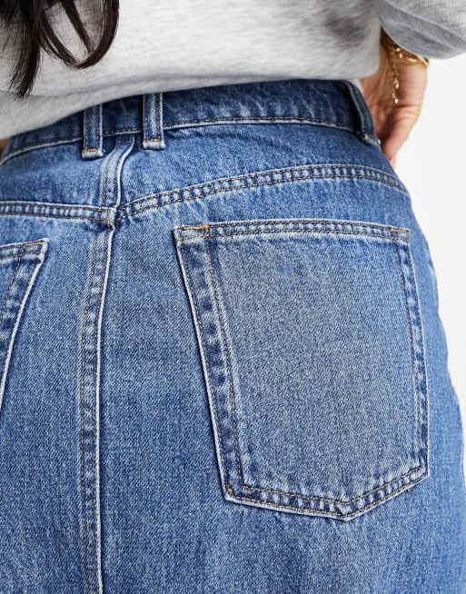 Mango - Maxinederdel i denim i mellemblå vask , 3 af 4