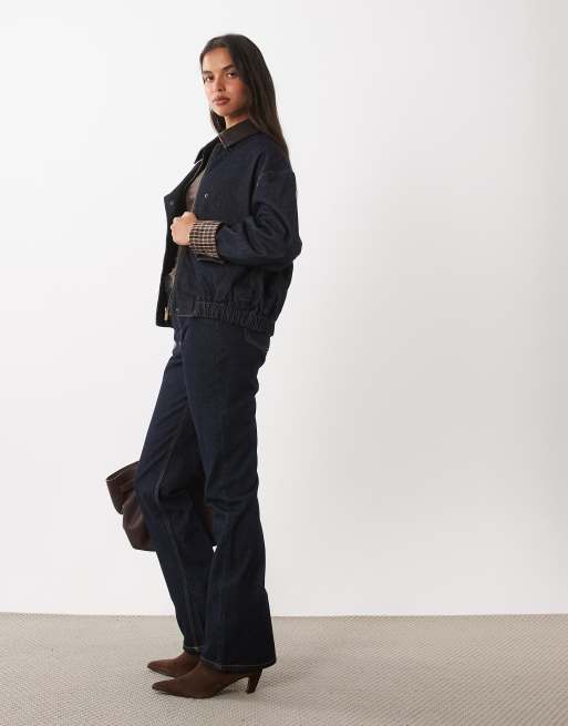 Mango Maya straight jean co-ord with contrast faux leather waistband, 3 of 5