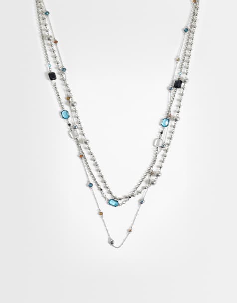 Mango mehrreihige Charm-Halskette in Silber - view 1