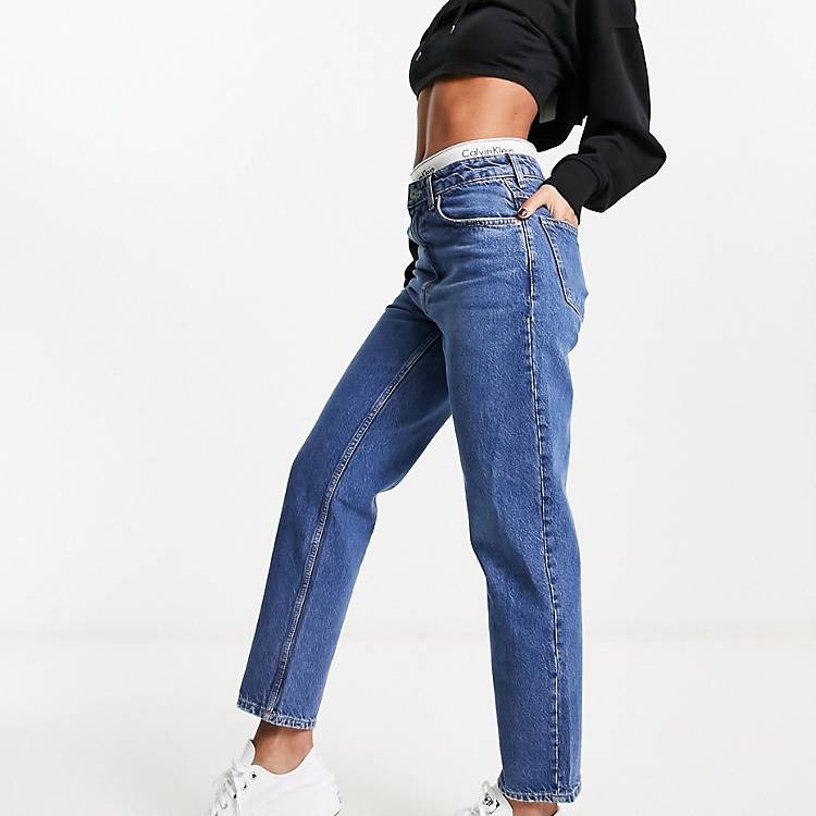 Mellemblå - jeans - Mango - Split Hem Checked Basic Leggings | VolcanmtShops