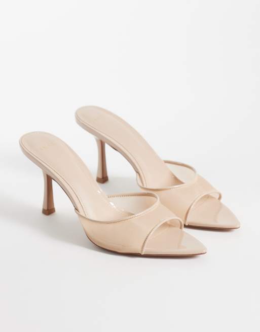 Mango - Mesh sandalen met hak in lichtroze, 2 van 4