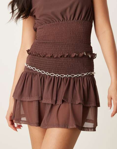 Mango metal chain belt in silver - view 1