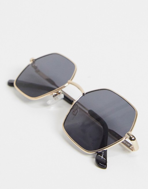 Mango metal rimmed hexagonal sunglasses