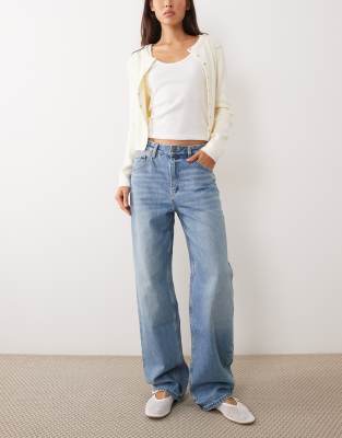 Mango Miami 100% Cotton Straight Jean In Blue