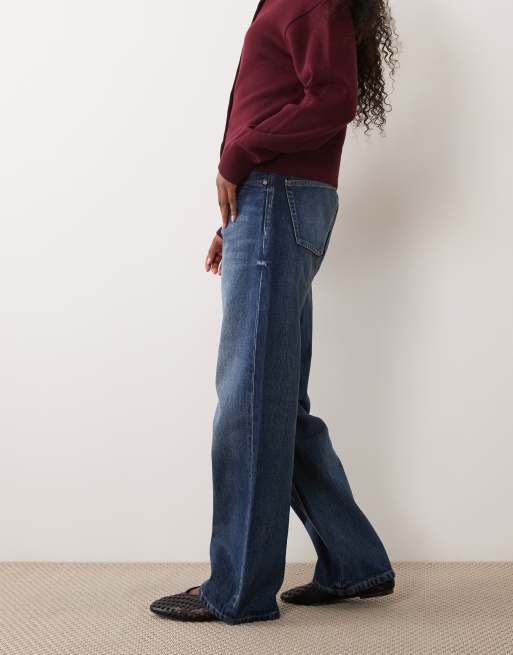 Mango Miami 100% katoenen rechte jeans in donkerblauw, 3 van 5