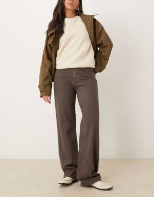 Mango Miami Cotton Straight Jeans In Brown