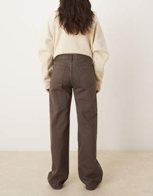 Mango Miami Cotton Straight Jeans In Brown
