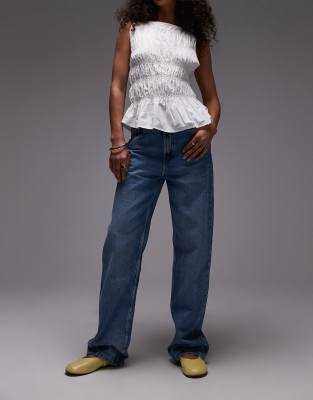 Mango - Miami - Gerade geschnittene Oversize-Jeans in Hellblau