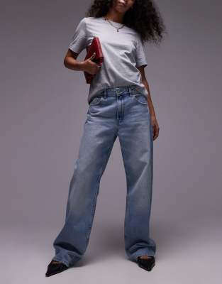Mango - Miami - Jeans in Hellblau mit mittelhohem Bund und geradem Schnitt