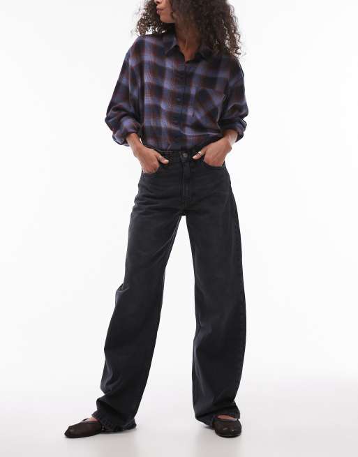 Mango - Miami - Jeans met halfhoge taille in zwart met wassing