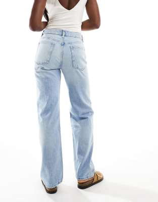 Mango Miami Mid Rise Jeans In Blue