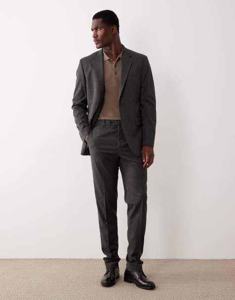 Mango Miami slim fit tailored trouser co-ord in charcoal - view 1
