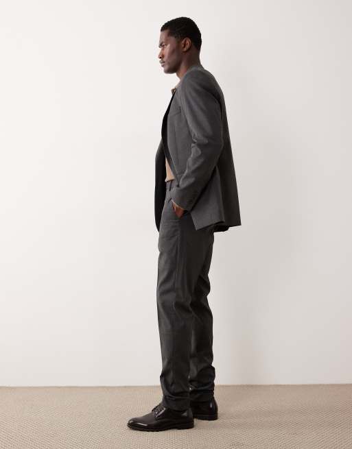 Mango Miami slim fit tailored trouser co-ord in charcoal, 3 of 5