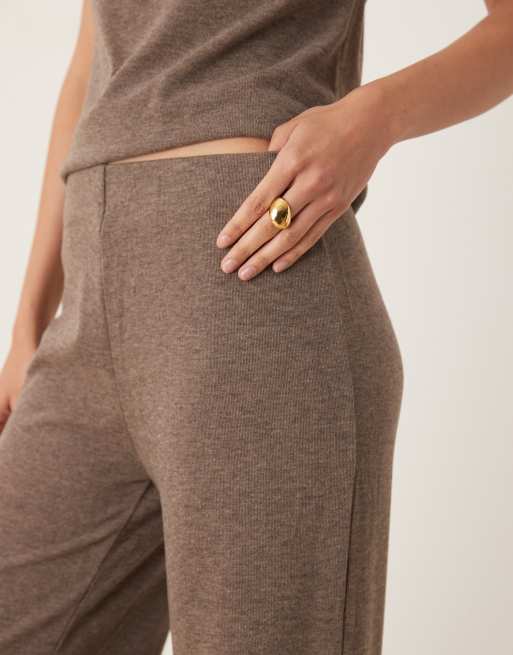 Mango – Michi – Bruna, raka, mjuka byxor, del av set, 3 av 5