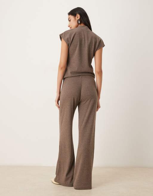 Mango – Michi – Bruna, raka, mjuka byxor, del av set, 4 av 5