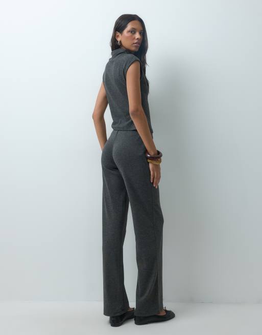 Mango Michi straight pants in charcoal - part of a set, 5 of 5