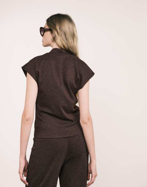 Top Double Sans Manches Loft - Gris Et Marron - Taille 1 - Tunique Légère Toutes Saisons