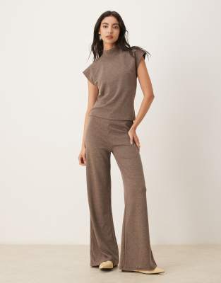 Mango - Michi - Weiche Hose in Braun mit geradem Schnitt, Kombiteil-Brown
