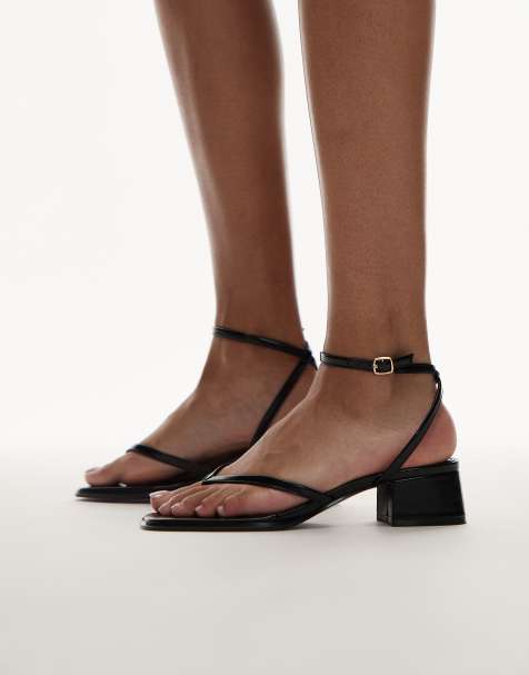 Mango micro block heel sandals in black - view 1