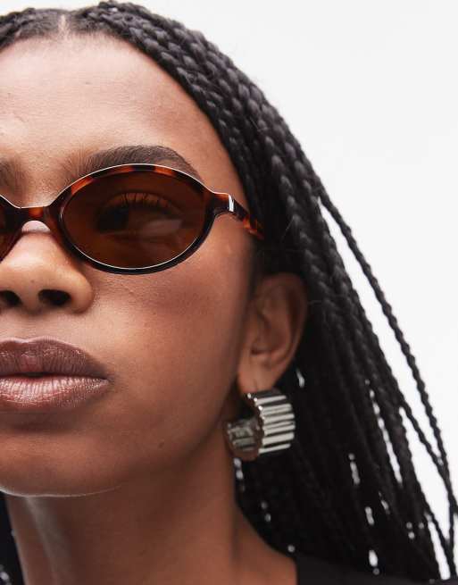 Mango micro tortoise shell sunglasses in brown | ASOS display picture 1