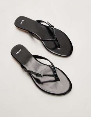 Mango Micro Wedge Sandals With Buckle Details