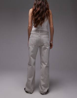 Mango Mid Rise Straight Jeans In Gray