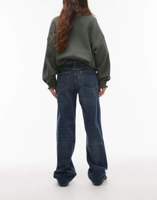 Mango Mid Rise Straight Leg Jeans In Blue