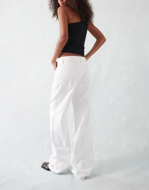 Mango straight leg jeans in white