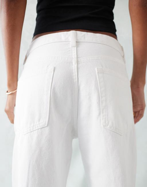 Mango straight leg jeans in white