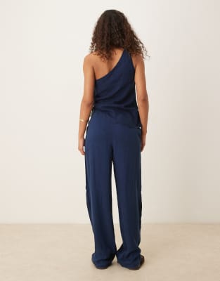 Mango Mid Rise Wide Leg Pants
