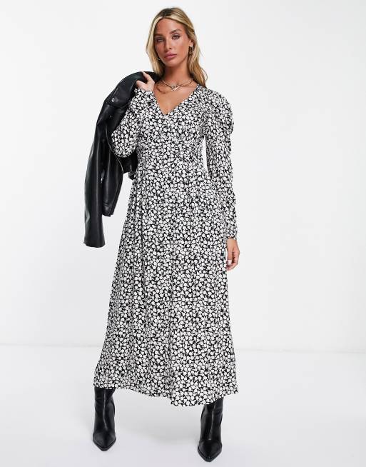 Mango midi dress in mono print | ASOS