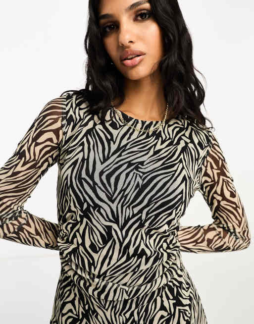 Mango on sale zebra dress