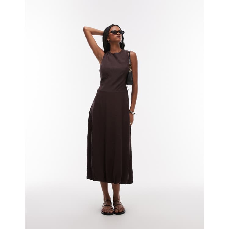 emma midi dress in chocolate brown Taylor Tube Maxi Dress, in Chocolate Luxe Satin, Size: 2XL | Show Me Your Mumu main image 1