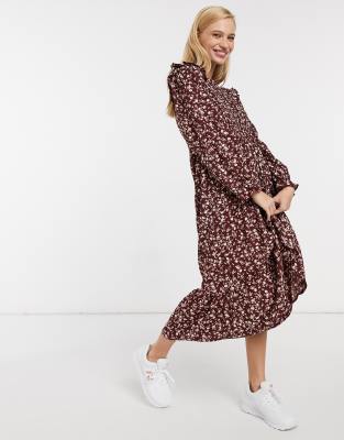 mango midi floral dress