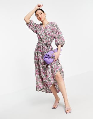 Mango floral vintage dress best sale