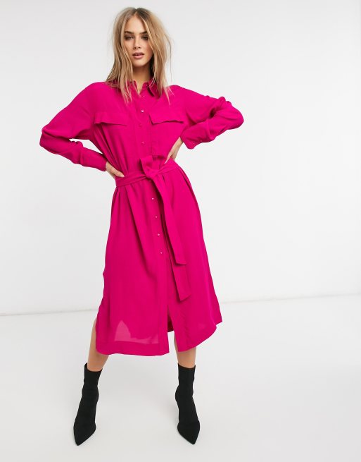 Mango robe longue clearance rose