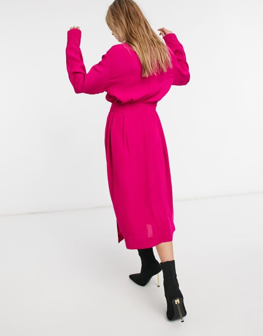 Mango pocket front shirt in hot pink, ASOS