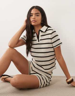 Mango Miffy Knitted Poloshirt Co-ord In White