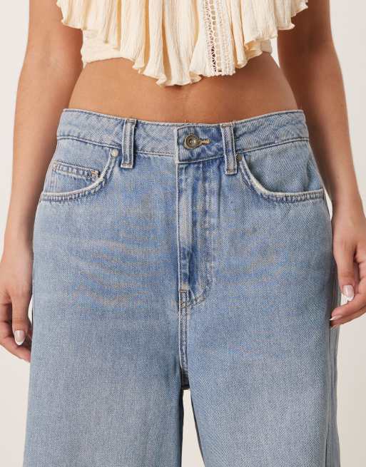 Mango – Mila – Lässig und gerade geschnittene Jeans in Hellblau mit gebleichter Vorderseite, 5 von 5