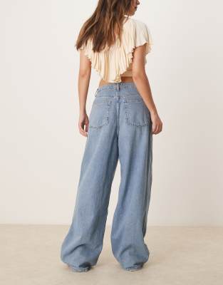 Mango Mila Relaxed Straight Leg Jeans With Bleach Front