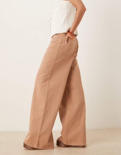Mango - Mila - Rustfarvede jeans med lige ben i afslappet pasform