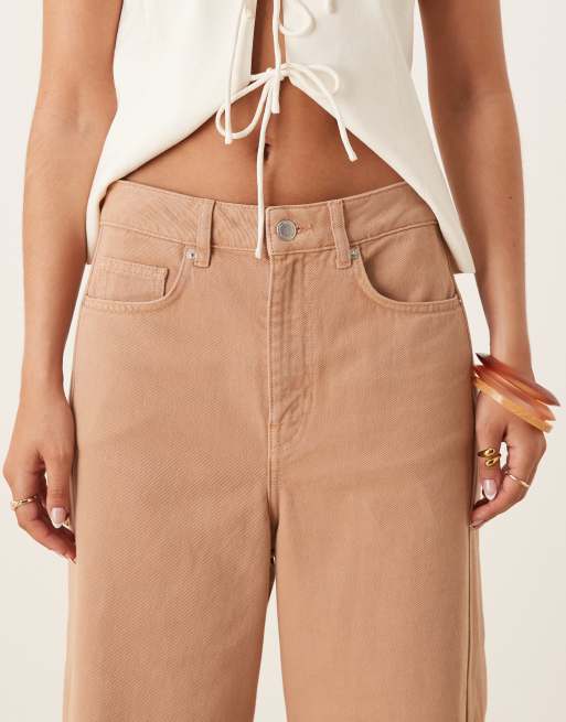 Mango - Mila - Rustfarvede jeans med lige ben i afslappet pasform